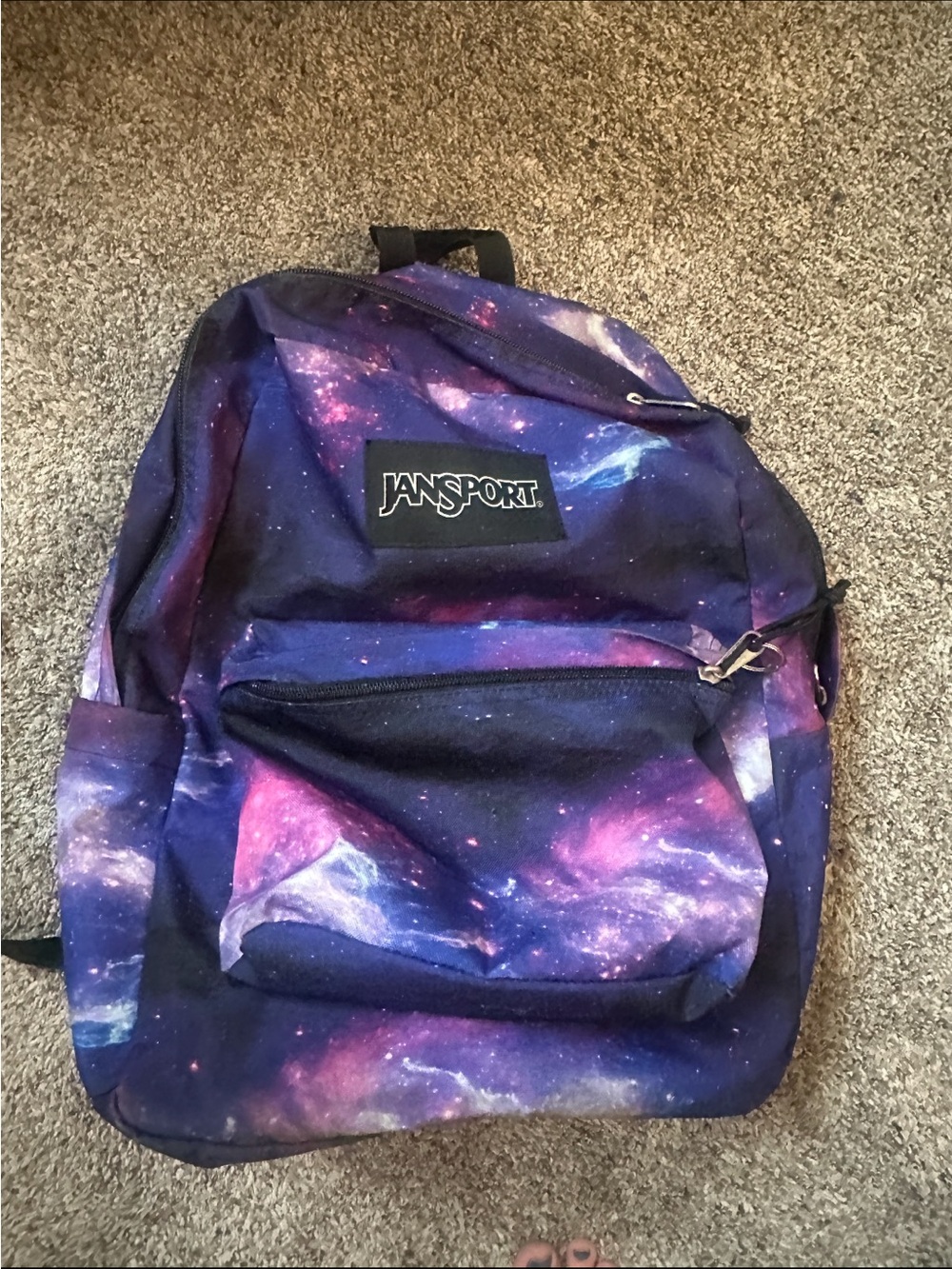 Jansport Galaxy Print Backpack in Purple and Blue